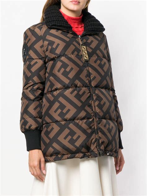 fendi ff logo puffer jacket|Fendi puffer down jacket.